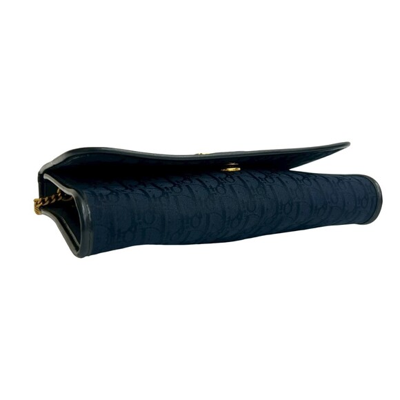 CHRISTIAN DIOR Blue Leather Trotter Shoulder Bag